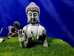 Mô Hình Tượng Phật Bán Thân trang trí tiểu cảnh bể cá non bộ...chất liệu bột đá cao cấp