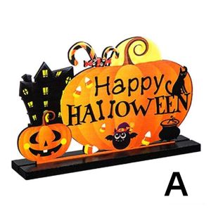 Happy Halloween Table Decorations Pumpkin Table Centerpiece Trick or Treat Boo Wooden Sign for Home Party Decor Indoor Outdoor