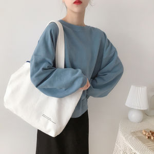 Túi Tote Canvas Cạp Cao Túi Đeo Vai Dây Thẳng Phong Cách Nhật Bản Túi Xách Nữ Túi Xách Dung Tích Lớn Túi Xách Mềm Phong Cách Mùa Thu