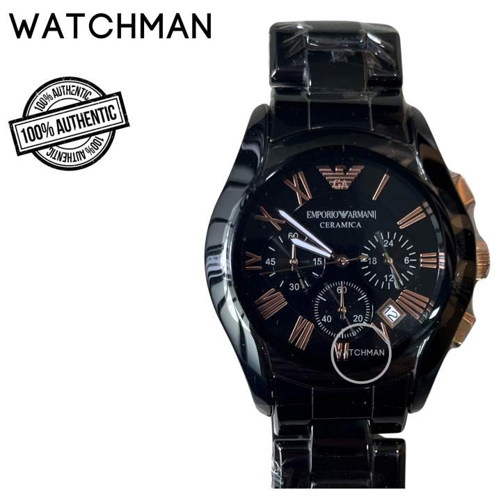 SG] Emporio Armani AR1410 Ceramica Chronograph Black Dial Men's