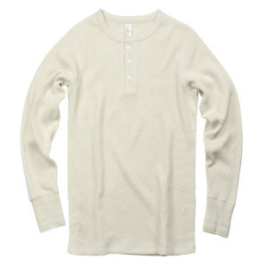 เสื้อยืดคอกลมแขนยาวคุณภาพสูงสไตล์อเมริกันย้อนยุค 320 กรัม เสื้อยืดคอกลมทรงหลวมสำหรับผู้ชาย ผ้าฝ้ายผสมโพลีเอสเตอร์