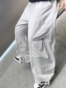 2026 Loose Cargo Pants For Kids Boy 6-15yrs Cotton Baggy Pants Loose Straight Pants Korean Baggy Jogger Pants Multi Pocket Korean Casual Street Style