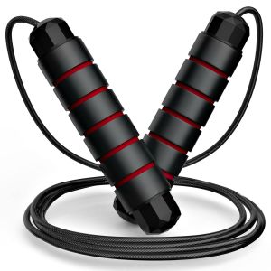 Jump Rope Tangle-Free Rapid Speed Jumping Rope Cable with Ball Bearings Adjustable Steel Jump Rope with Foam Handles