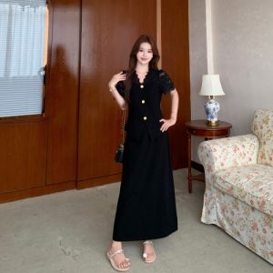 Lace Splicing V-neck Summer Plus Size Womens Set