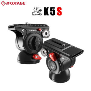 IFOOTAGE Komodo K5S Video Tripod Head for DSLR Camera Tripod Monopod Fluid Drag Pan Head Lightweight Hydraulic Damping