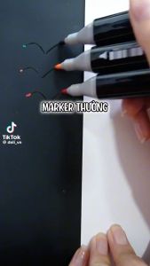 Bút Sơn Acrylic Marker 2 Đầu Cao Cấp Deli - Kèm Hộp Nhựa - 12/24/36/48 Màu Đậm Đều - Tô Màu Đi Nét DIY Vẽ Giày Quần Áo HM913