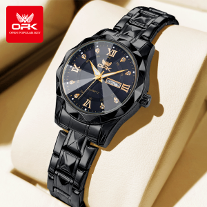 OPK Watch For Women Original Waterproof 2024 High Quality Fashion Calendar Luminous Stainless Steel Quartz Jam Tanggan Perempuan