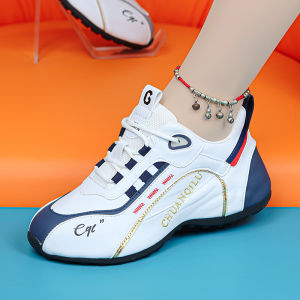 Fashionable Casual Shoes Womens Leather Soft Bottom Anti-Slip Dad Shoes Spring New Style Comfortable Sports Leisure Footwear