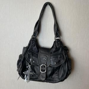 Angel Kiss Vintage Large Capacity Soft Leather Ladies Bag Crossbody Shoulder Bag British Style Pure Color Daily Use Handbag