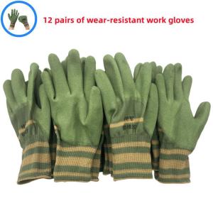 12 pairs of gardening gloves safety work gloves maintenance gloves wear-resistant rubber gloves carpenter maintenance tools