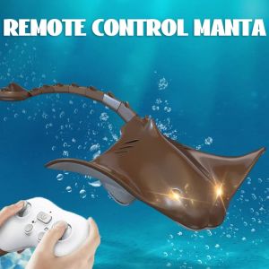 Rc Boat Remote Control Shark Fish Manta Toy 2.4G Pool Waterproof Animal Manta Ray Toy Simulation Childrens Water Toy for Kids