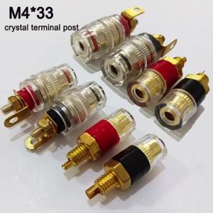 High end Brass Crystal Binding Post 4mm Banana Plug Socket for Amplifier and Speaker Terminal Connector