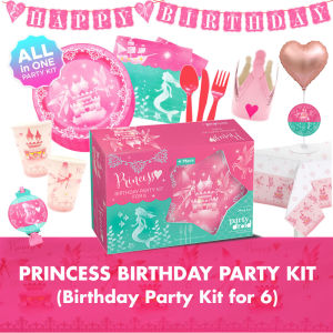 75 PCS ALL IN ONE Princess Birthday Party Kit for 6 Party Supplies