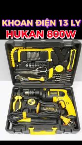 Máy khoan điện Hukan HKG2-MK800DN có búa động lực khoan sắt gỗ tường bắt vít... đầu kẹp 13 ly kèm bộ đồ nghề gia đình 34 món giá rẻ - Điện máy Việt Nhật