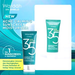 Wardah UV Shield Acne Calming SPF35 PA+++ 35mL - Sunscreen Untuk Jerawat Komedo dan Kulit Berminyak