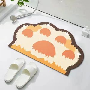 VIKAMA Cartoon Cat Paws Floor Mat - Water Absorbing Drying Quickly Soft Silt Mold Bathroom And Shower Door Mat