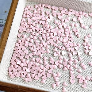 50PCS 3D Minimalist Sweet Peach Heart Nail Charms Mini Tricolors Flat Bottomed Heart Resin Nail Art Decorations DIY Nail Designs