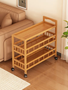 ชั้นวางของแบบเคลื่อนที่ 3 ชั้น สำหรับใช้ในบ้าน ชั้นวางของแบบพับได้สำหรับโต๊ะกาแฟในห้องนั่งเล่น ชั้นวางของแบบพกพา ชั้นวางของแบบพกพา