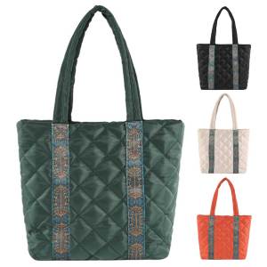 {HOT}Puffer Tote Bag for Women Large Capacity Handbag Satchel Purse Puffy Bag for Work Travel Shop