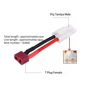 NEW Adapter Female/Male Deans T Plug XT60 to Tamiya Connector Conversion Cable 16AWG For RC Drone Car Boat Quadcopter Battery