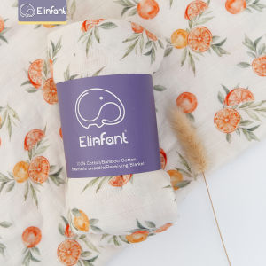 Elinfant Popular Digital Print Bamboo Cotton Muslin Swaddle Blankets High Quality 120*110cm Newborn Baby Bath Towel Wrap