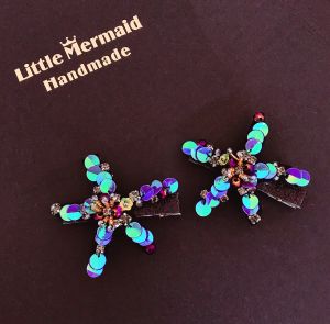 Little Mermaid Hmade Childrens Hair Accessories Starfish Shaped Hair Clips Cute Black Color Girls Headwear Lovely Hair Decorations