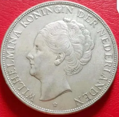 koin kuno silver Nederland belanda Wilhelmina 2 1/2 gulden