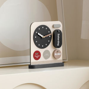 Minimalist Nordic Series Desk Clock Hot Sale Home Living Room Simple and Fashion Mute Creative Vintage Clock Art Decorations 22.5x24cm