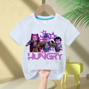 2025 Hot Movie Soft Cotton Baby Girls T Shirt Childrens Clothing KPop Demon Hunters Fans Gifts Kids Clothes Fashion Casual Tops