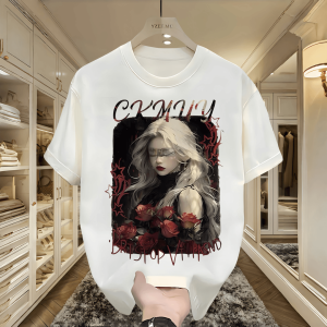 เสื้อยืดแขนสั้นผ้าฝ้ายแท้พิมพ์ลายสไตล์อเมริกันย้อนยุคสำหรับผู้ชาย ทรงหลวมสบาย ๆ สำหรับฤดูร้อน ไซส์ใหญ่ ดีไซน์ผอม