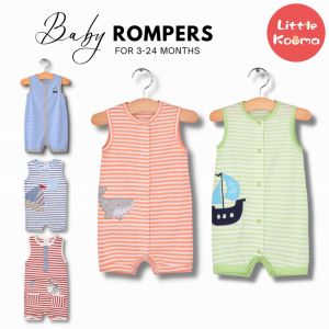 Baby Boy Sleeveless Romper Popper Opening Embroidery 0-24 months