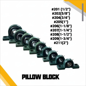 Heavy-Duty Pillow Block Bearing | Cast Iron Housing | Pre-Lubricated Easy Install (1PSC/PACK)