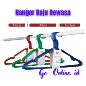 Hanger Baju Dewasa Stainless Murah Gantungan Pakaian Handuk Hanger Warna Besi Tebal Gratis Ongkir COD