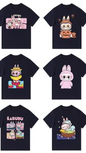 UISNMALL T401 Fashion Lazy Style Short-Sleeved Couple Top Cartoon Trend Style Labubu Zimomo Series T-shirt