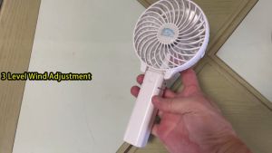 DC 5V USB Rechargeable Foldable Handheld Desktop Fan 3 Gears Adjustable 2000mAh 4.5W Portable Summer Personal Cooling Fans