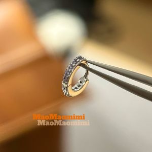 Colorful round Diamond Zircon Earrings Fashionable Titanium Steel Hairball Ear Cuffs for Women Multiple Piercing Jewelry