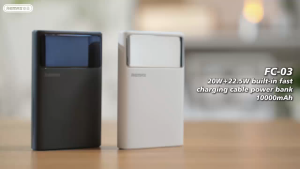 REMAX FC-03 20W+22.5W 10000mAh Self-contained Built-In Fast Charging Dual Cable Powerbank (3C Certified)