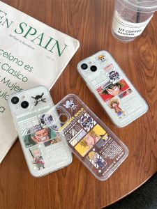 Cartoon Cute Pirate King Luffy Sanji Protective Phone Case for iPhone 15 pro Max Apple 14 Full Cover Transparent Angel Eye Couple