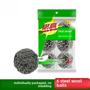 3M Scotch-Brite Steel Wire Ball Stainless Steel Dishwashing Steel Wire Ball Steel Wool Kitchen Dishwashing For Home Steel Wool Dishwashing Ball