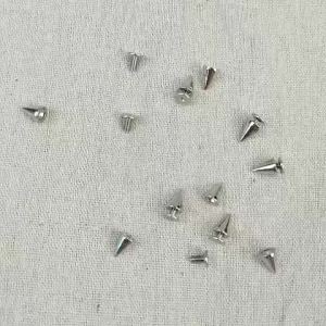 10/100pcs Punk Metal Spikes Double Cap Silver Rivets Cone Studs DIY Bags Clothes Spike Round Nail Rivet Handcraft Supplies
