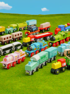 Simulated Inertial Push Wooden Train Toy