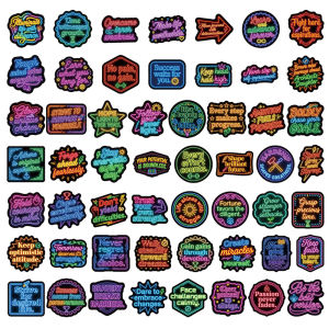 50 Pcs Neon Inspirational English Graffiti Stickers Waterproof Vinyl Decals for E Bike Luggage Water Bottle Laptop Gift