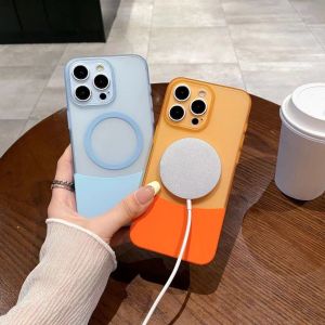 เคสโทรศัพท์ Magsafe โปร่งแสงกันตกสำหรับ Iphone 16 Promax 16Plus 15 Promax 15pro 15Plus iPhone 16 15 14 13 12 11 Pro Max ที่ถอดออกได้เคสป้องกันโทรศัพท์ไร้สายมีซิลิโคนกันกระแทกหลังนิ่มผ้าคลุม