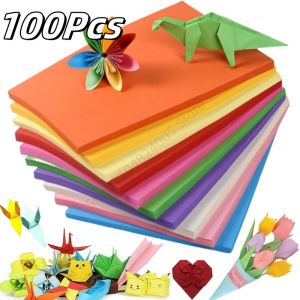 100Pcs 10 Colors Double Sides Colored Paper Origami Children Handmade Origami DIY Paper Cutting School Art & Home Decor Supplies