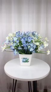 Chậu hoa giả tóc tiên lụa trang trí bàn kệ tủ giá sách bàn trà bàn làm việc