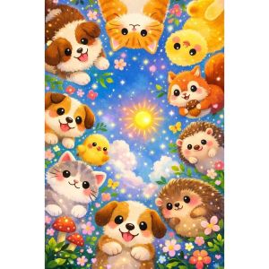 Kayou | 1000 Pcs Cute Cartoon Forest Pets Puzzle Home Decor Adults Puzzle Games Family Fun Floor Puzzles Educational Toys for Kids