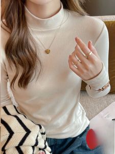 MiiOW | Áo Thun Nữ Cổ Trụ Dài Một Phần Ôm Sát Lông Cừu Hai Mặt