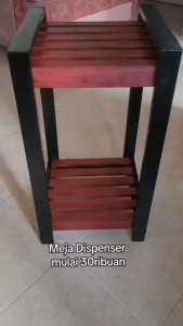 Rak Serbaguna Kayu Dua Tingkat / Rak Mahasiswa – Cocok untuk Galon Dispenser Lainnya (Ukuran 75x40x40 cm)