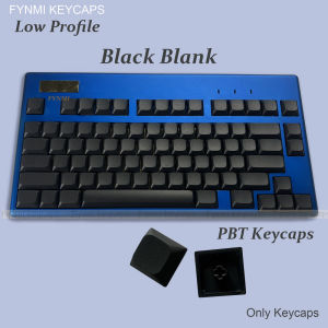 Black Blank Low Profile Fynmi PBT Keycaps Dye-Sublimation Keycaps 61 keys to 120 keys Keycaps for Keychron/Nuphy/MX Mechanical Switch Keyboard