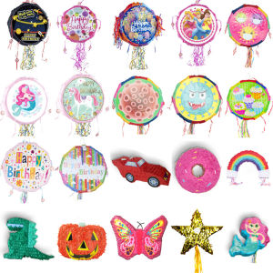 Funny Spaceman Astronaut Pinata party supply Disney Princess pinata Round Rainbow Pinata for Party Supplies Pull String toys for boys girls birthday party